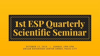 1st ESP Quarterly Scientific Seminar 2019