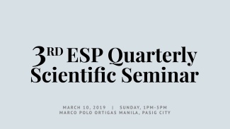 3rd ESP Quarterly Scientific Seminar 2019